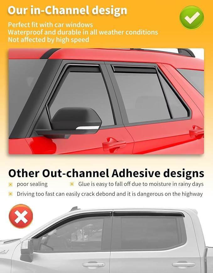 in-Channel Window Rain Guards Fit - Image 6