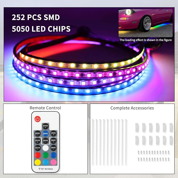 Underglow Lights for Car, APP Control 12V Flexible LEDs Underbody Lights - Image 3