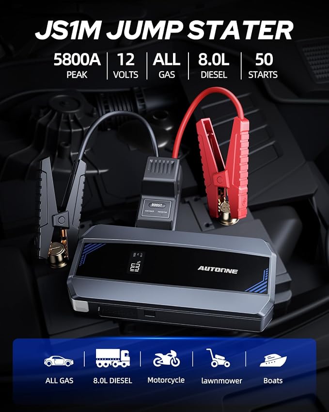 AUTOONE Car Jump Starter 5800A Battery Booster, Portable Battery Pack - Image 2