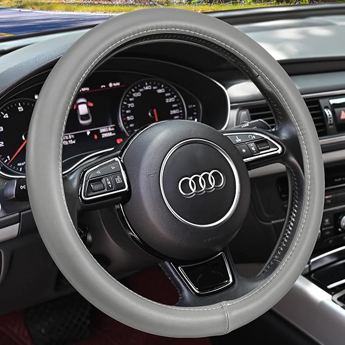 Haokay Heavy Duty Pure Cowhide Steering Wheel Cover SUV Car by HAOKAYAUTOPRODUCTS