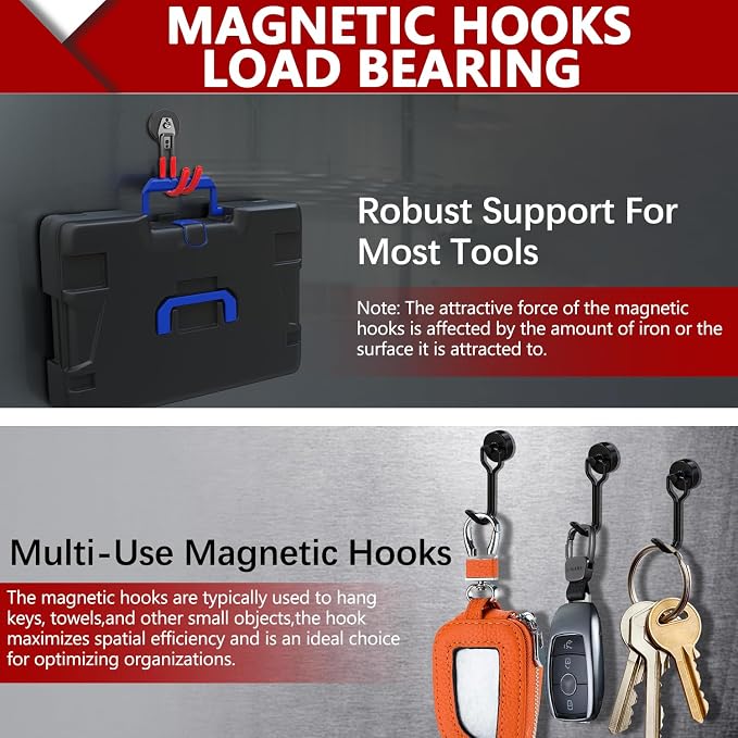 3-H Heavy Duty Magnet Garage Hooks 2 Pack, J Shape Strong Magnetic Hooks - Image 5