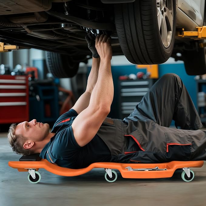 Magshion Mechanic Creeper with Padded Headrest & Tool Trays – 440 lbs Capacity - Image 2