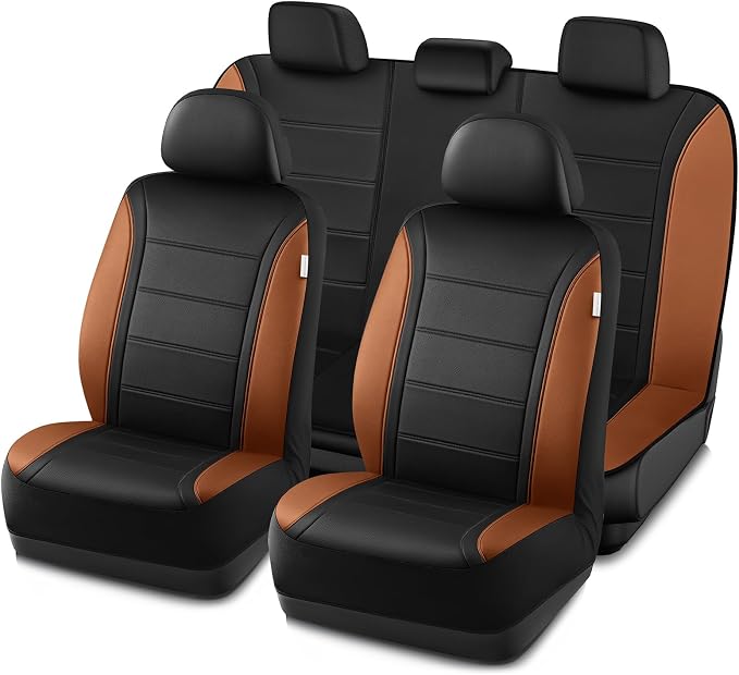 Road Comforts Leather Seat Covers, Breathable Car Seat Covers Full Set by RoadComforts
