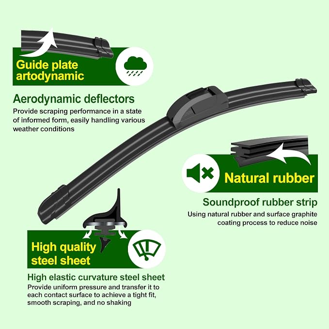 QUALITY 24in + 14in Premium All-Season Windshield Wiper Blades - Image 6