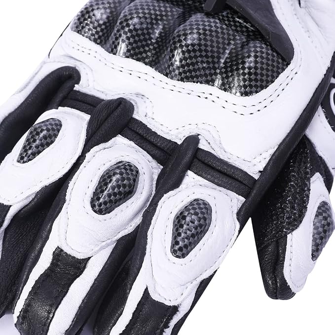 Harssidanzar Breathable Leather Motorcycle Gloves Touchscreen - Image 5
