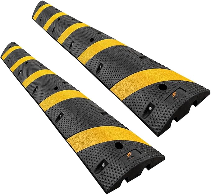 Xpose Safety 2-Pack Speed Bump Strips – 6 Ft Rubber Speed Humps by XposeSafety