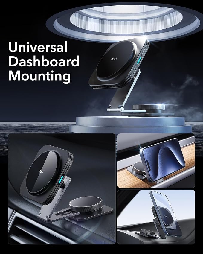 ESR for MagSafe Car Mount Charger, Foldable Dashboard Magnetic Wireless Car - Image 4