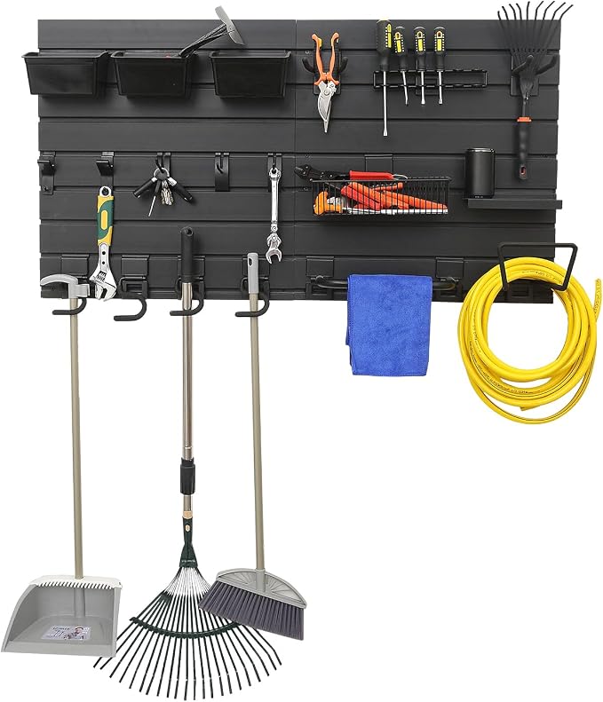 Black Tool storage wall Broom Holder Mop Hanger Wall Mount Plastic - Image 2