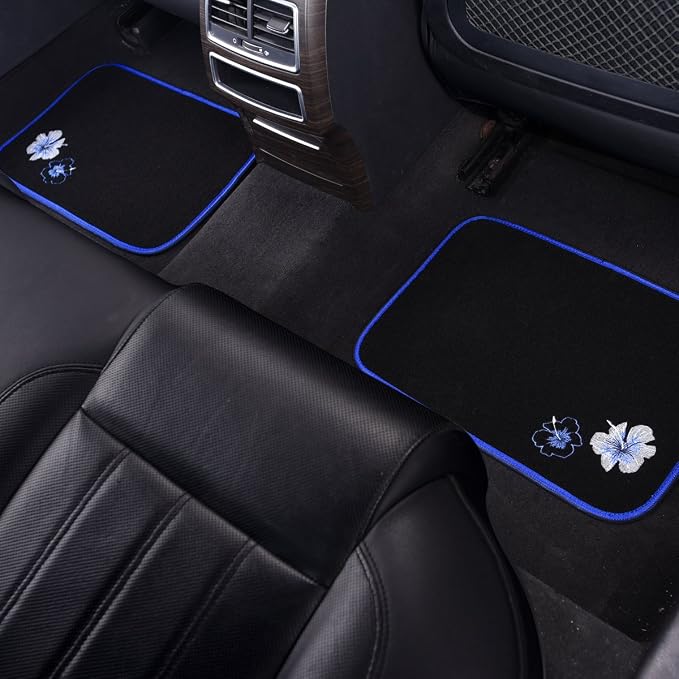 CAR PASS Universal Fit Embroidery Butterfly and Flower Car Floor Mats, - Image 4