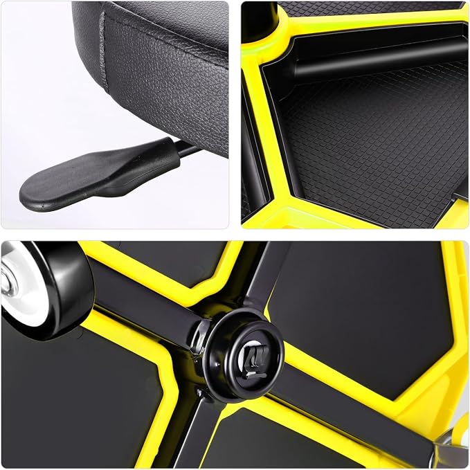 PM PERFORMOTOR Adjustable Height Pneumatic Garage Seat Rolling Mechanic Stool - Image 6