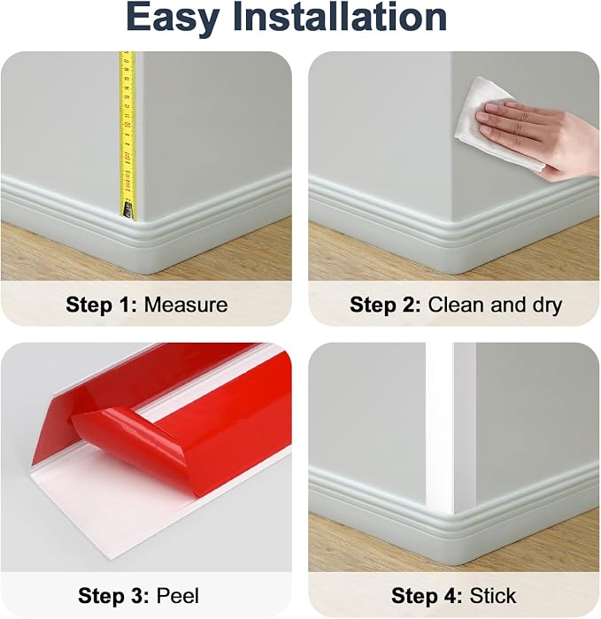 4PCS 45" White Metal Corner Protectors, Aluminum Self Adhesive Corner Guards - Image 4