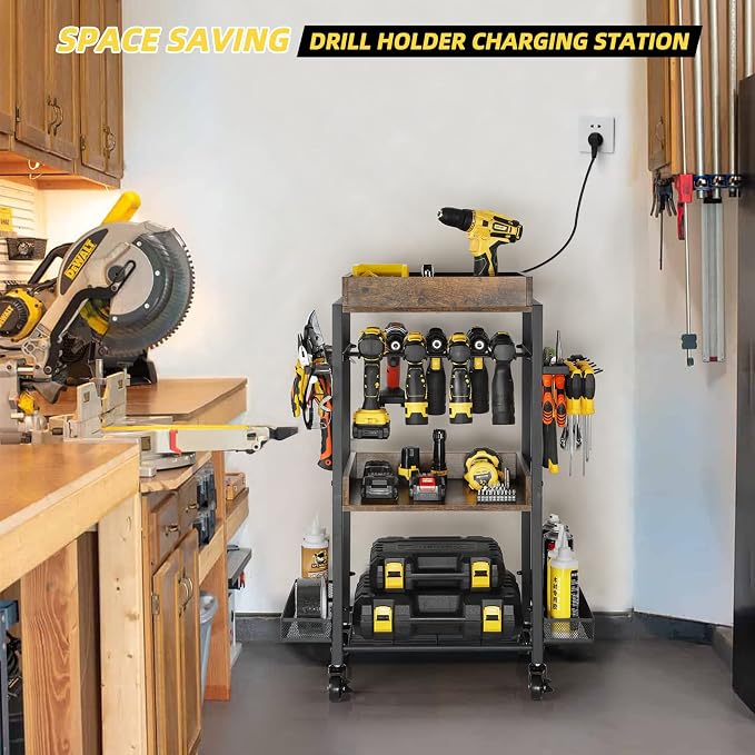 Power Tool Organizer Garage Storage Organization Shelving Tool Holder Drill - Image 4