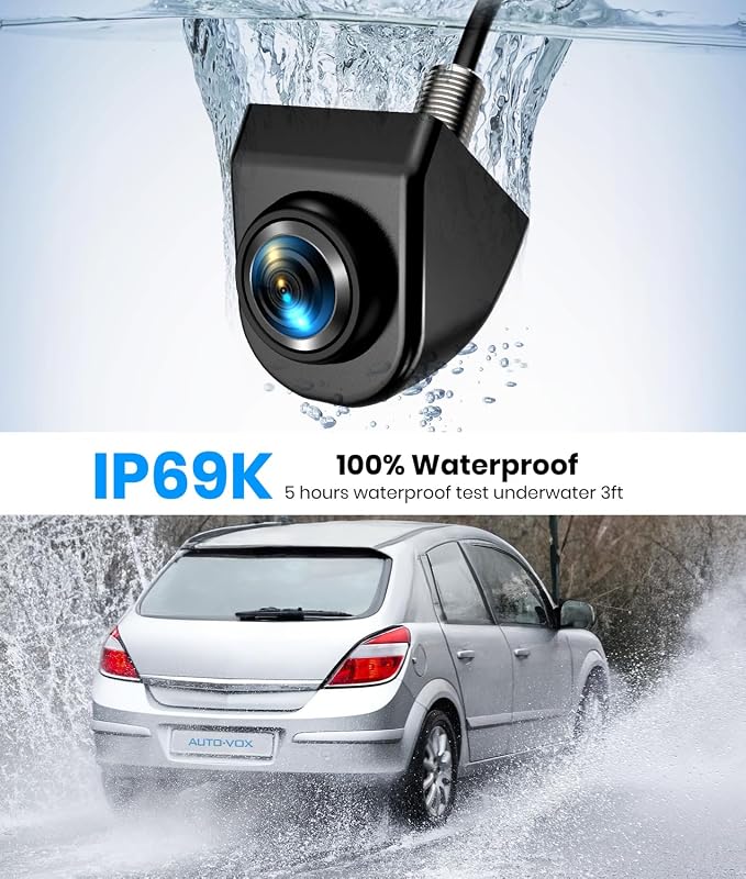 AUTO-VOX 180° Front/Backup Camera, OEM Mini Style, Screw-Free Easy Install - Image 3