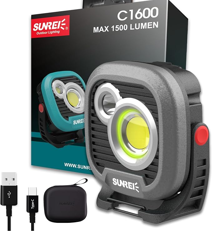 LED Rechargeable Magnetic Work Light SUNREI Mechanic Light Power Bank 180° by SUNREI