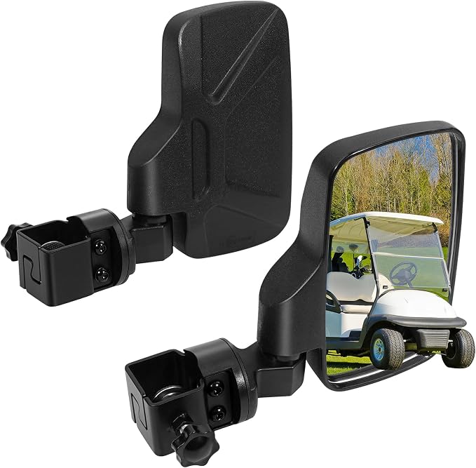 Upgraded Golf Cart Side Mirrors Full Package Tube&No Drilling, Fit by Esploratori