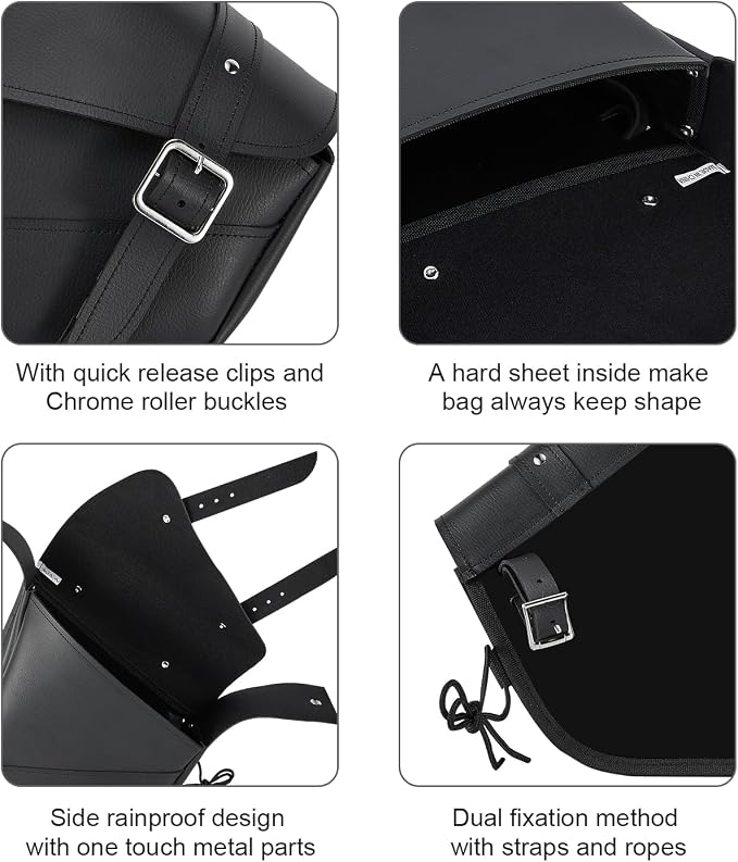 Motorcycle Saddle Bags Leather Motorcycle Solo Swing Arm Bag - Image 2