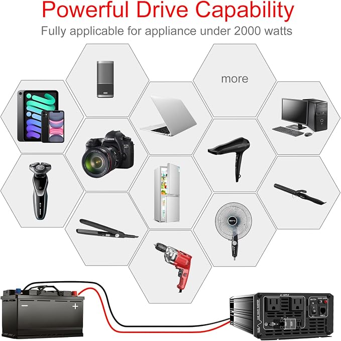 Xijia Pure sine Wave Inverter 2000W 48 Volt dc to 120 Volt ac Inverter rv - Image 8
