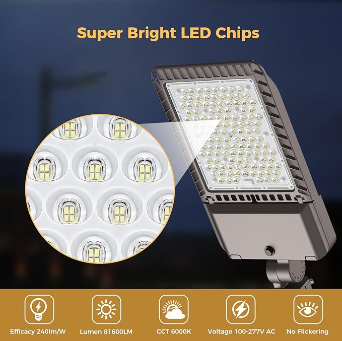 340W LED Parking lot Light Commercial Area Oudoor Lighting Street Light - Image 2