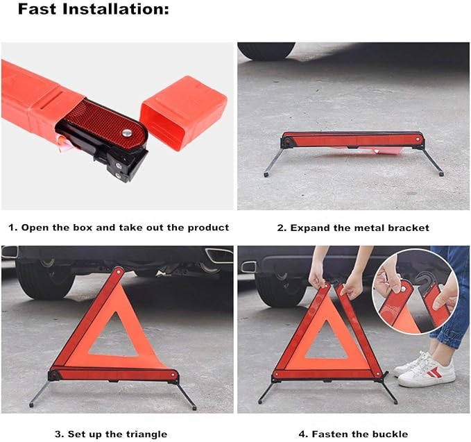 aikko Safety Triangle Kit Road Emergency Warning Reflector Roadside Reflective - Image 7
