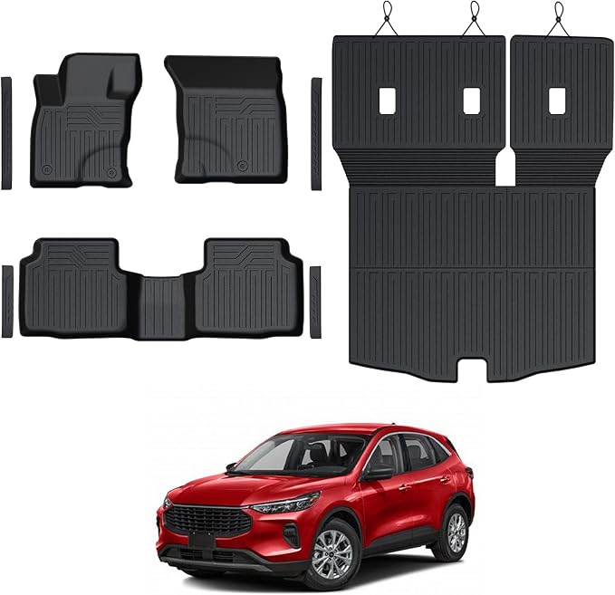 Floor Mats Set for Ford Escape 2020-2024 2025 Accessories, Full Coverage All by GALVAGNITE