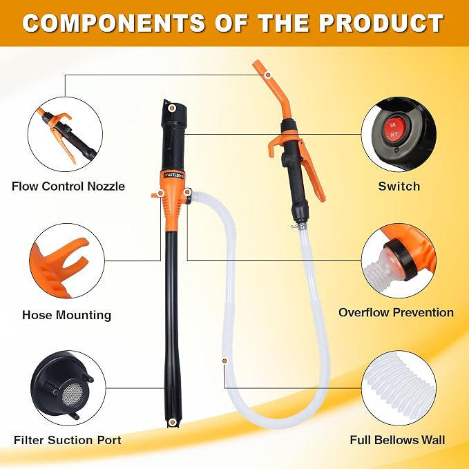 Portable Power Battery Pump, Battery Powered Electric Siphon Pump - Image 3