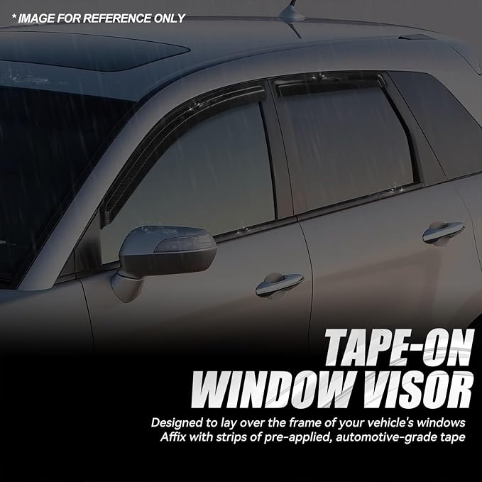Auto Dynasty 4Pcs Carbon Fiber Pattern Window Visors Compatible - Image 3