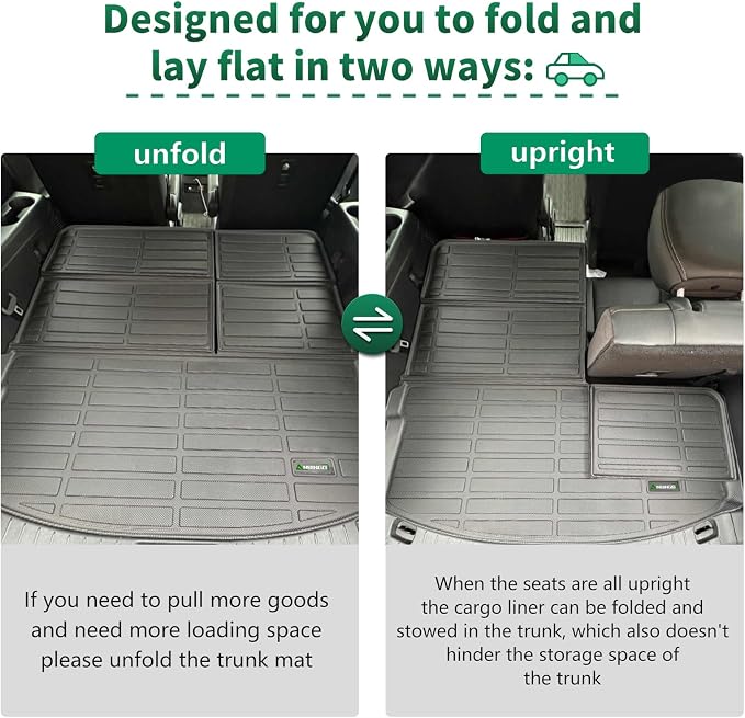 ANBINGO®Floor Mats Fit for Buick Enclave 2018-2024 & Cargo Liner All Weather - Image 5