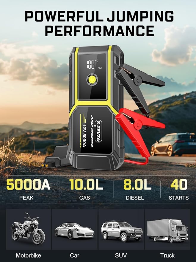 S ZEVZO H021 Car Jump Starter, Peak 5000A Jump Starter Battery Pack - Image 2