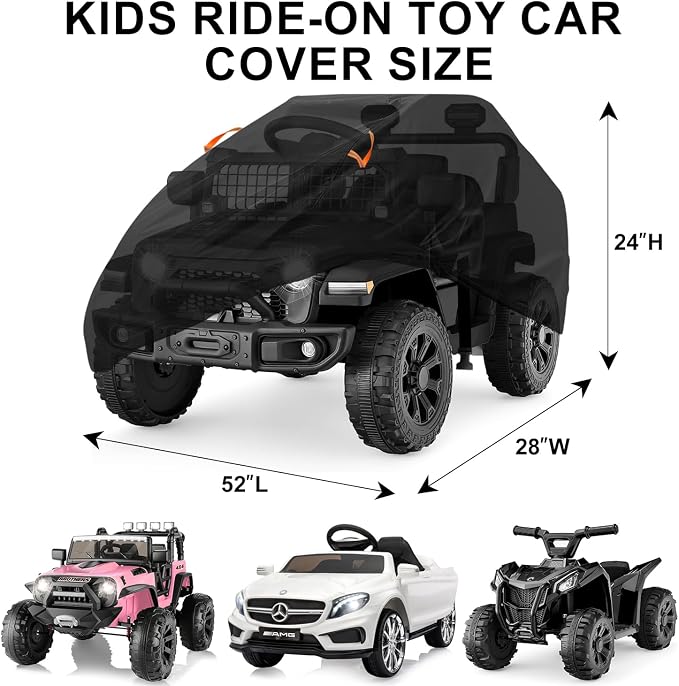 Kids Ride-On Toys Car Cover Waterproof, 12/24V Powered Wheels Electric Battery - Image 6