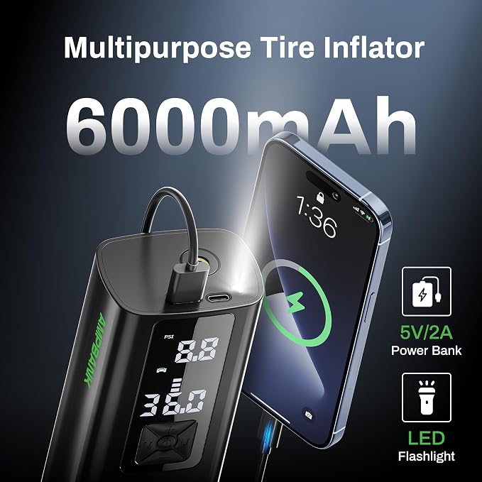 AT003 Tire Inflator Portable Air Compressor, Auto Air Pump - Image 6