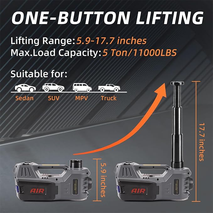 STANDTALL Electric Car Jack Kit 5T 12V Electric Floor Jack Lift - Image 2