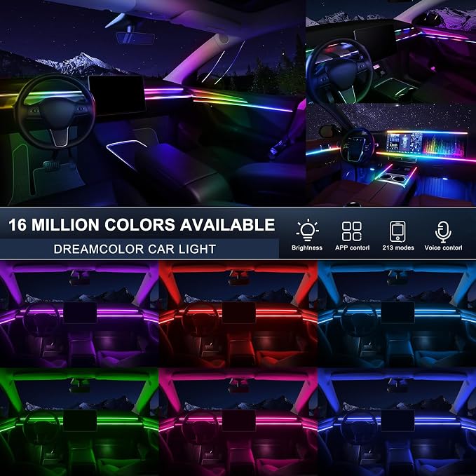 Dreamcolor Acrylic Interior Car LED Strip Light - Image 3