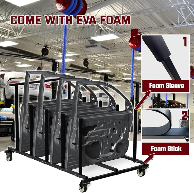 Vehicle Door Storage Cart, 4 Door Storage Rack - Image 6