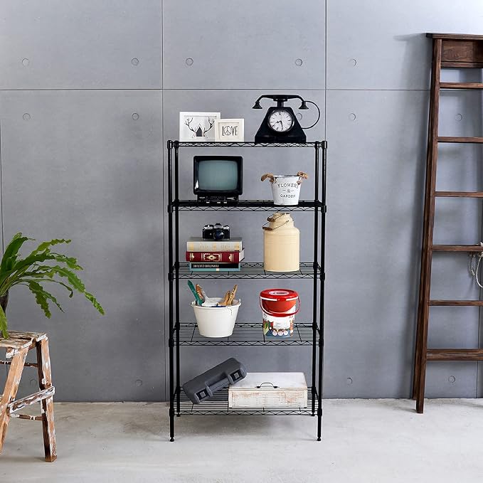 5 Tier Wire Shelving Unit Storage Rack, Metal Heavy Duty Utility Organizers - Image 8