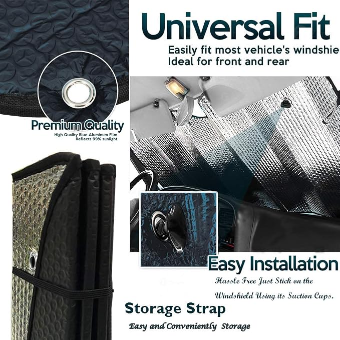 Big Ant Windshield Sun Shade UV Rays Sun Visor Shade, Auto Front Windshield - Image 5