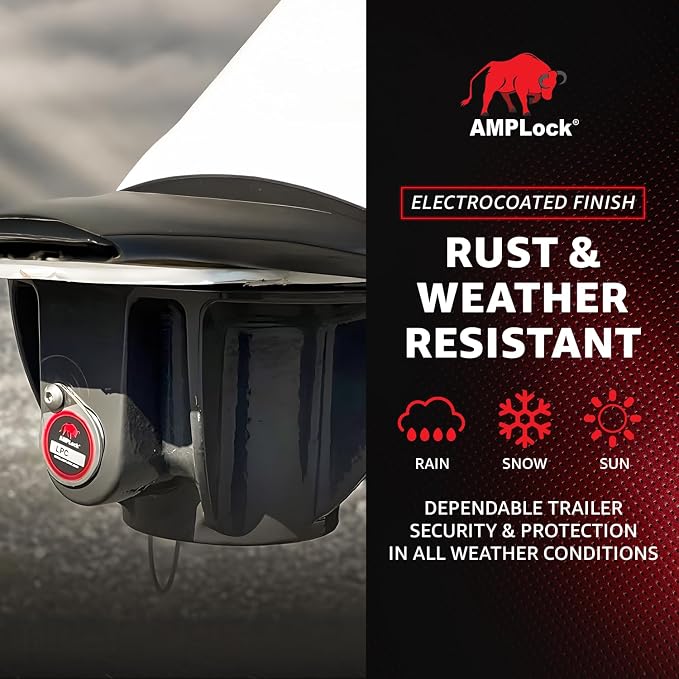 AMPLock - U-LPCVR Heavy Duty 5th Wheel Lock, Patented Cylinder Lock, Travel - Image 5