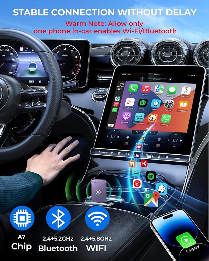 AuroraLink Wireless Carplay & Android Auto Wireless Adapter 2-in-1 Fast & - Image 4