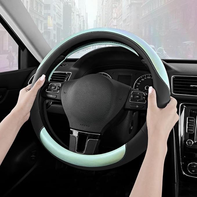 Road Comforts Steering Wheel Cover – Breathable Leather Steering Wheel Cover - Image 4