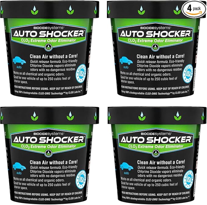 Auto Shocker Strong Quick Release Car Odor Eliminator, Eco-Friendly Smell by BiocideSystems