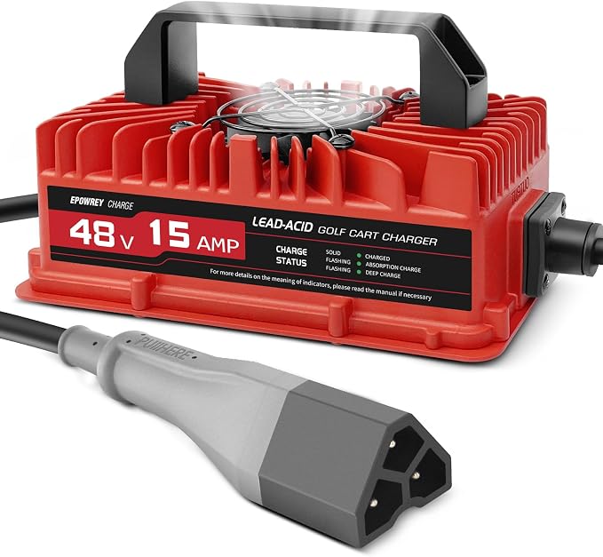15 AMP Golf Cart Charger for 48 Volt EZGO RXV & TXT by EPOWREY