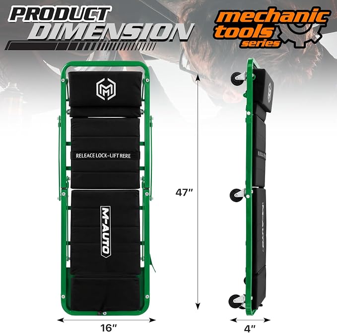 M-AUTO Heavy-Duty Convertible Mechanic Creeper, Z-Creeper 2-in-1 Creeper and - Image 2