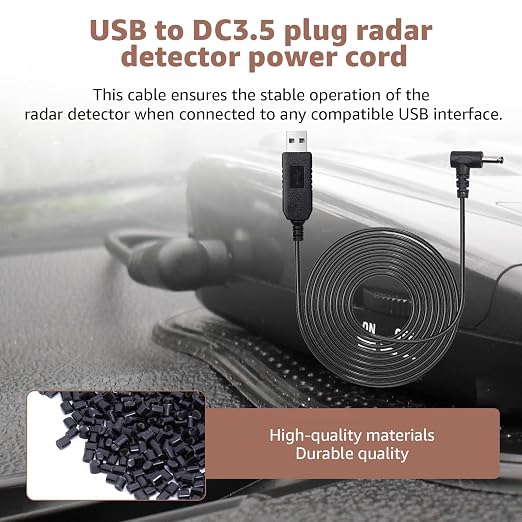 USB to DC3.5 Radar Detector Power Cable, USB C 5V-12V Power Cord Compatible - Image 7