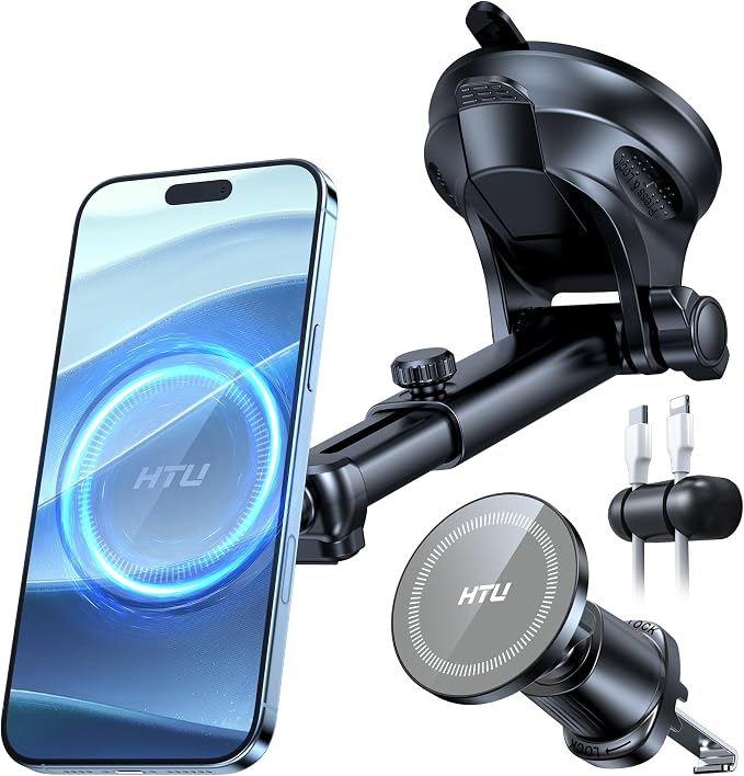 HTU for MagSafe Car Phone Mount Magnetic Phone Holder for Windshield Vent by HTU15yearsincarmounts