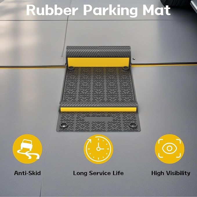 11''x21''/28cmx53cm Parking Guide Mats, Durable Self Adhesive Anti-Skid Wheel - Image 7