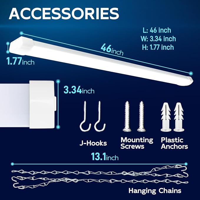 hykolity 4FT 70W LED Shop Light Linkable, 5000K Utility Shop Lights - Image 6