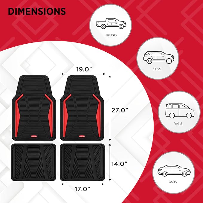 Rubbermaid Car Mat Full Set All-Weather Heavy-Duty 4 Pieces– Trim-to-Fit - Image 7