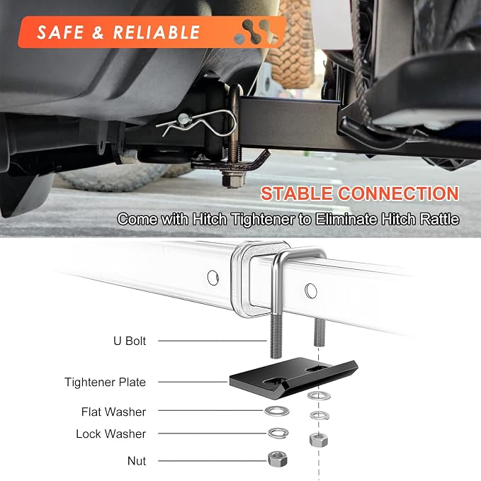 MeeFar Hitch Mount Cargo Carrier Basket 53" x19" x 5"+Waterproof Cargo Bag - Image 5