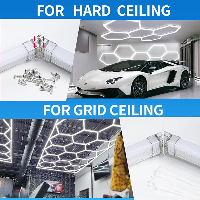 tewei LED Hexagon Garage Light, 25 Pack Super Bright Hex Ceiling LED Shop - Image 2