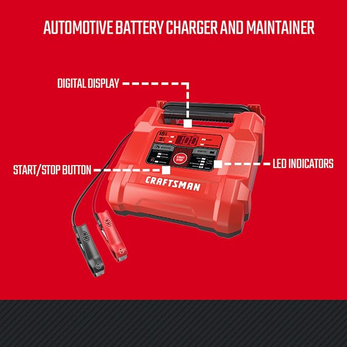 CRAFTSMAN Battery Charger and Maintainer, CMXCESM162, Fully Automatic, Battery - Image 7