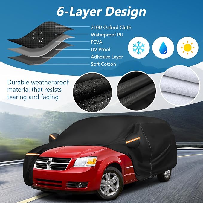 Car Cover for 1984-2020 Dodge Grand Caravan, Chrysler Grand Voyager, - Image 2